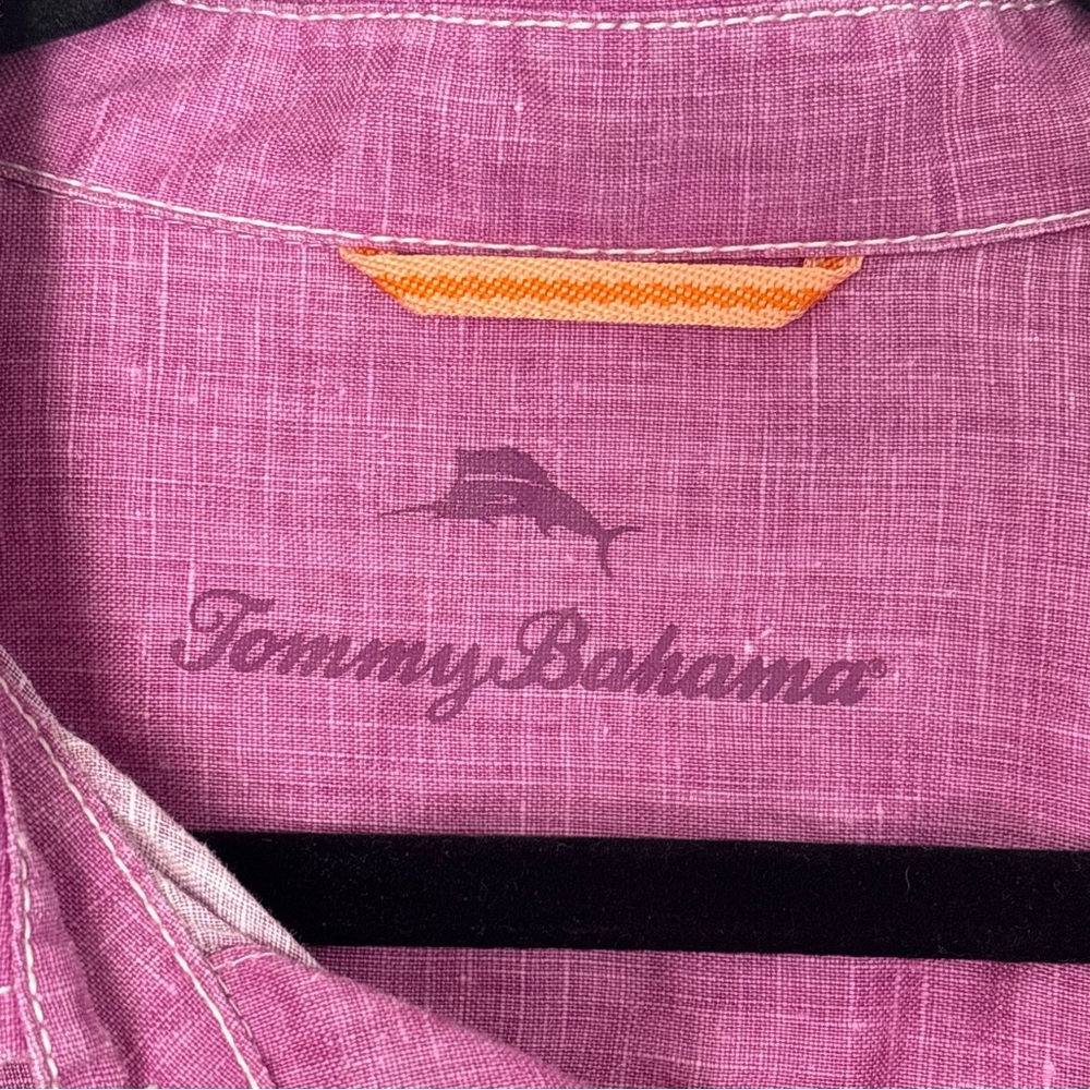 Tommy Bahama Men's 100% Linen Casual Purple Button Down Shirt Size Large - Picture 10 of 16